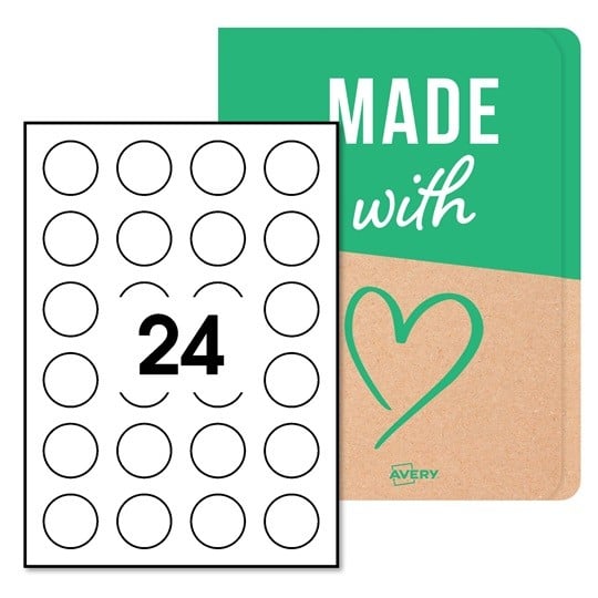 Etiquettes rondes vierges 40 mm en planches A4