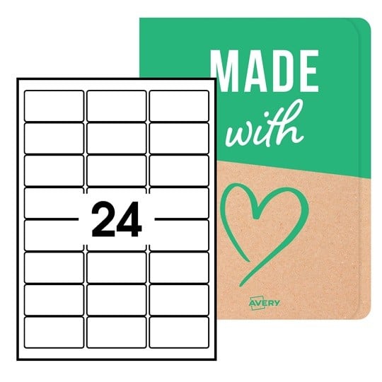 Etiquettes rectangulaires vierges 64 x 34 mm en planches A4