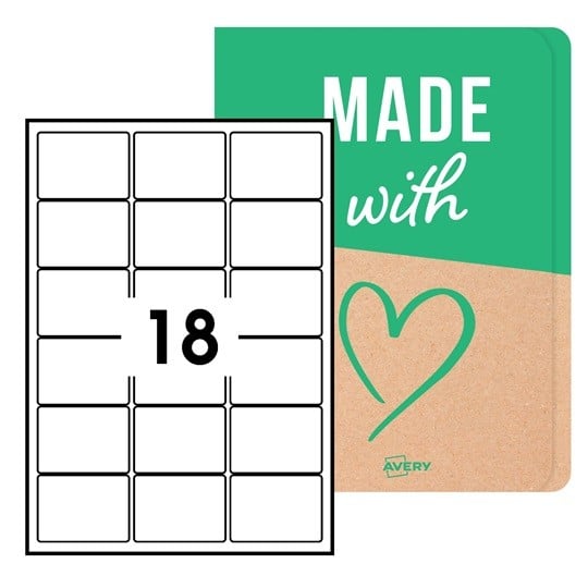 Etiquettes rectangulaires vierges 64 x 47 mm en planches A4