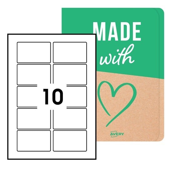 Etiquettes rectangulaires vierges 80 x 50 mm en planches A4