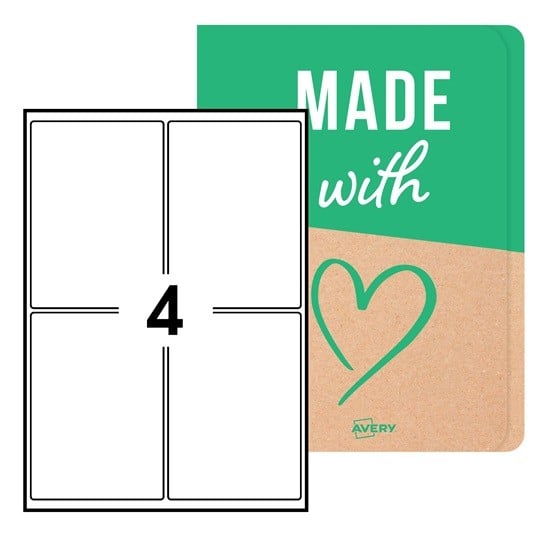Etiquettes rectangulaires vierges 99 x 139 mm en planches A4