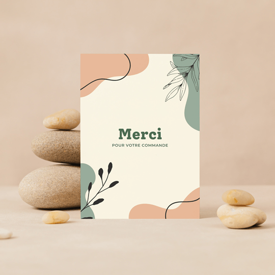 Carte personnalisée  de remerciement pour une commande