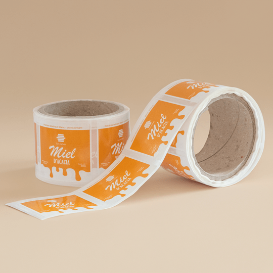 Etiquettes en rouleaux pour pots de miel