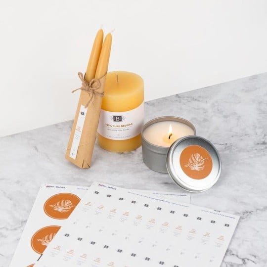Etiquettes bougies personnalisées en papier