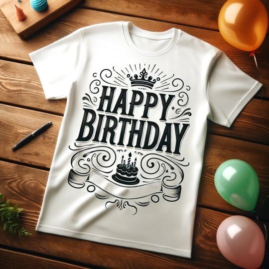 t-shirt personnalisé avec un transfert textile thermocollant pour un anniversaire