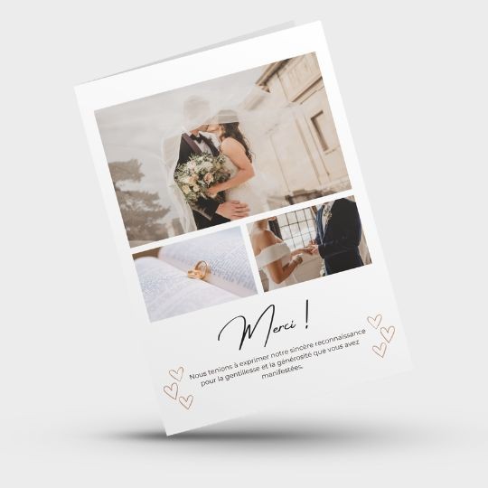 Cartes de remerciements mariage