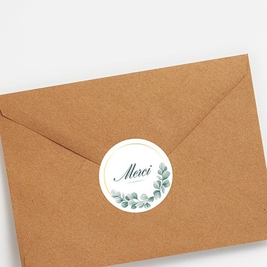 Etiquette merci pour sceller une enveloppe