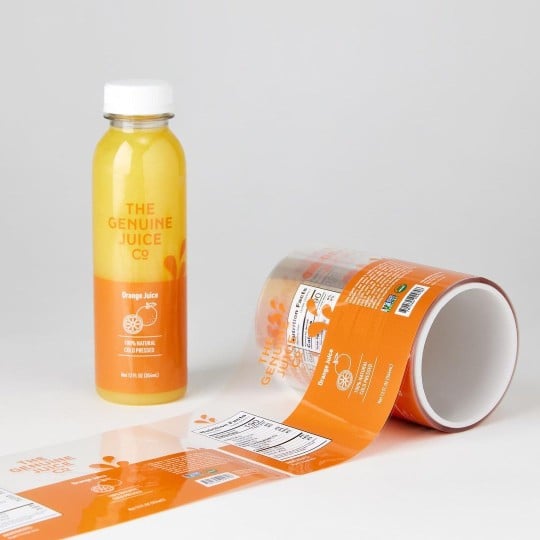 Etiquettes bouteilles de jus en rouleaux