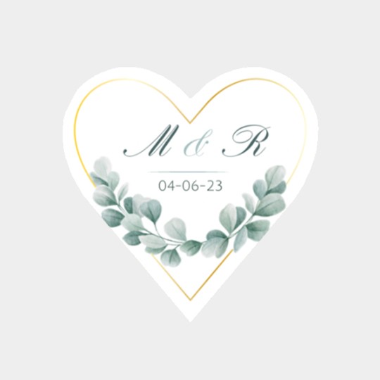Design d'étiquette coeur eucalyptus