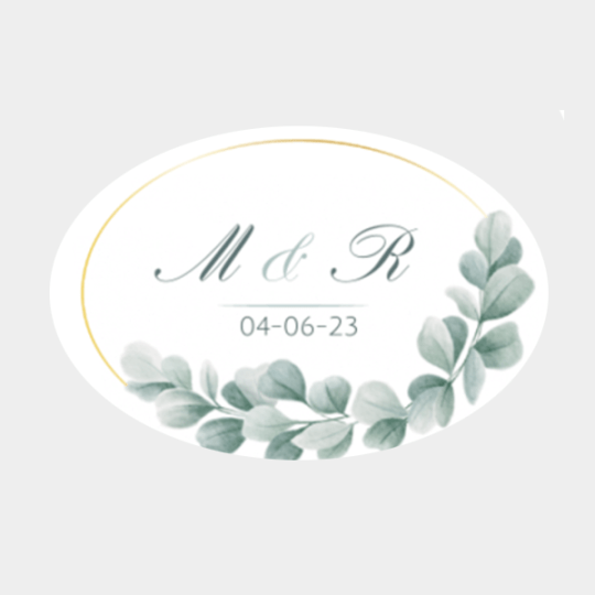 Design d'etiquette mariage oval