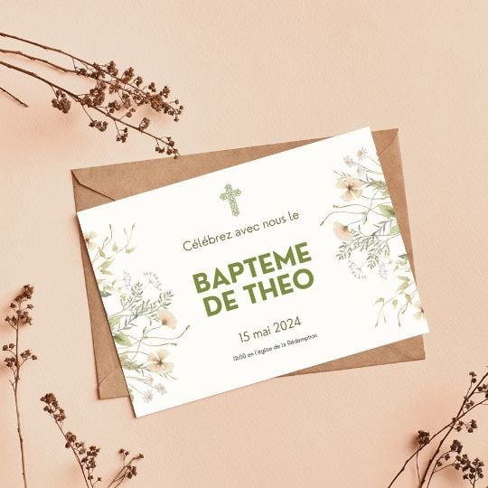 Faire-part de baptême personnalisé