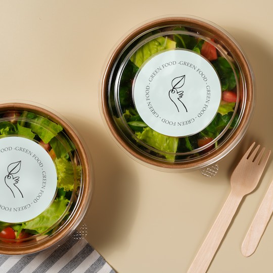 étiquettes personnalisées pour la vente alimentaire à emporter