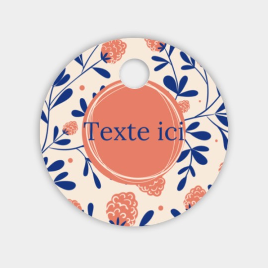 Etiquette américaine mariage ronde avec un design fleuri