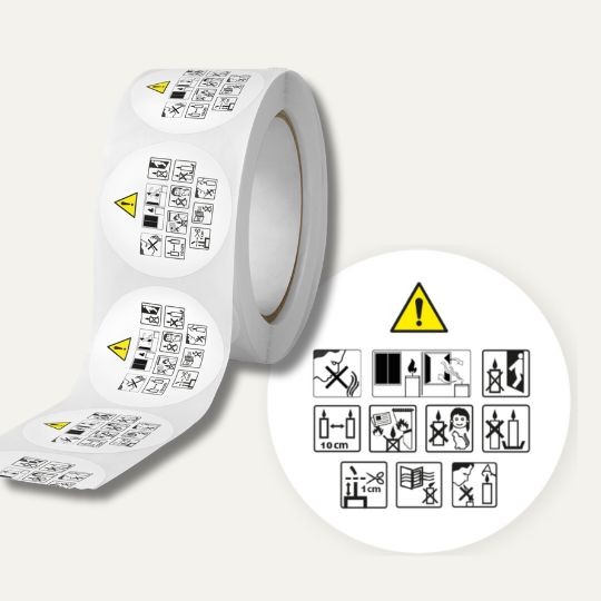 Etiquettes en rouleaux avec les pictogrammes AFNOR