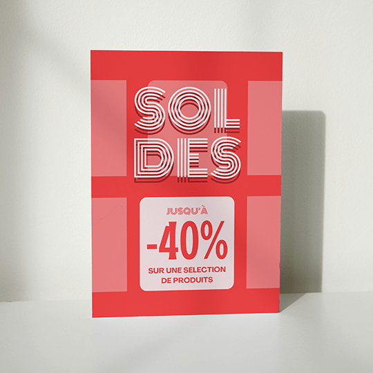 Cartes personnalisée pour annoncer les soldes