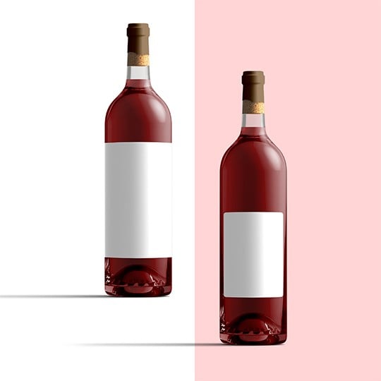 Guide de taille pour étiquettes de vin