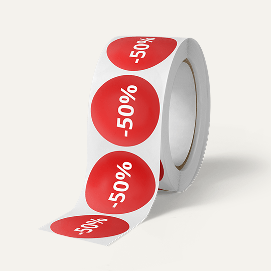 Etiquettes personnalisées en rouleaux pour les soldes