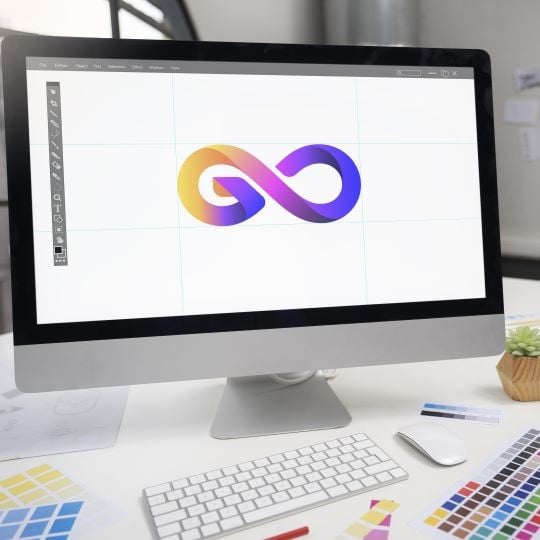 Illustration d'un logo sur un ordinateur