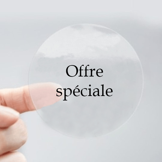 Stickers personnalisés transparents pour les soldes