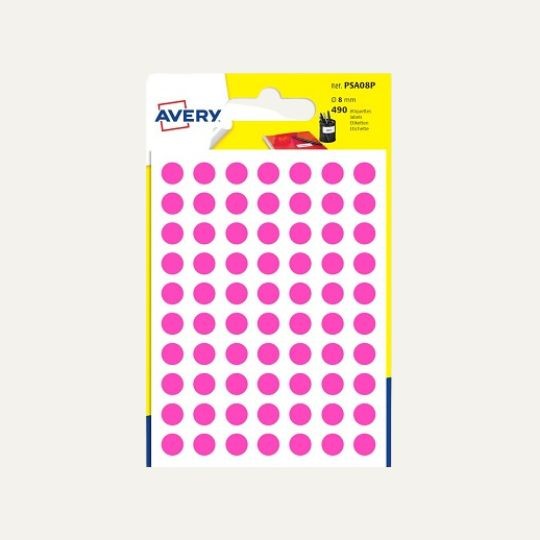 Pastilles autocollantes roses 8mm