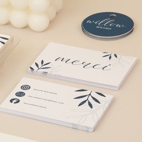Cartes personnalisées marque de bougie