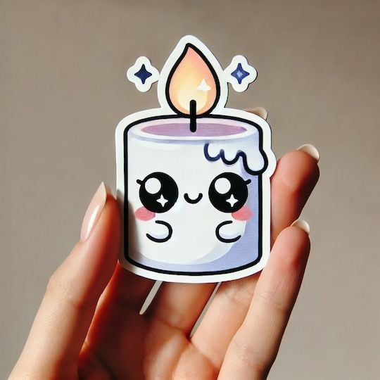 Sticker sur mesure en forme de bougie
