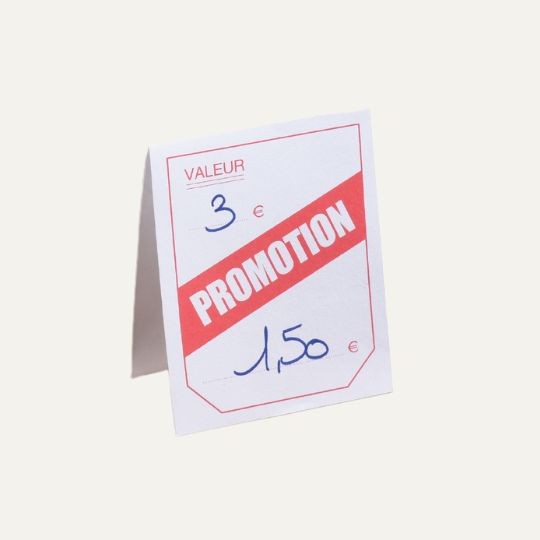 Etiquettes chevalet promotion