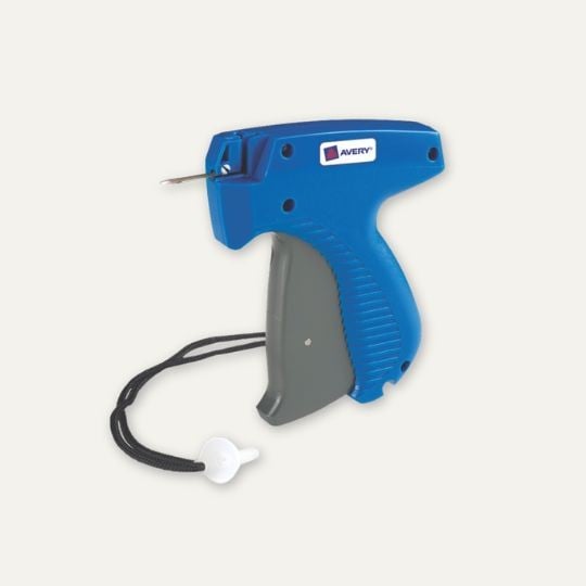 Pistolet textile bleu pour accrocher des étiquettes