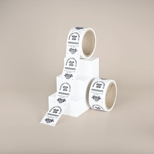 Rouleaux d'étiquettes personnalisés en papier toucher coton