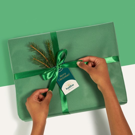 Etiquette américaine personnalisée sur un paquet cadeau pour Noël