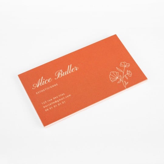 Carte de visite personnalisée orange