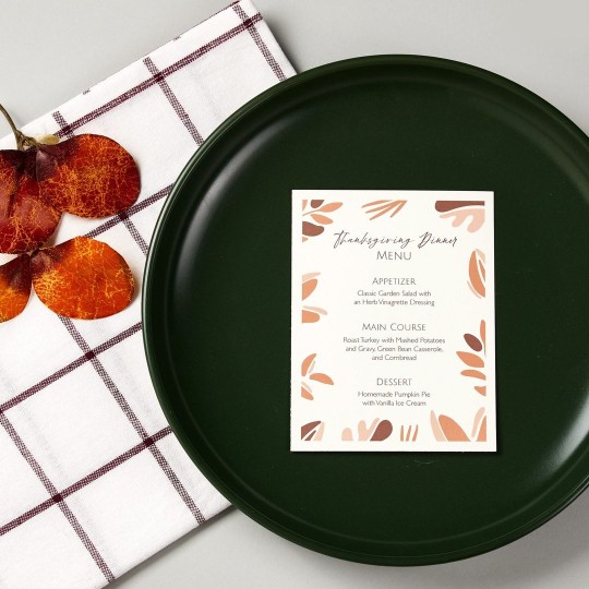 Menu de Noël imprimé sur une carte personnalisée