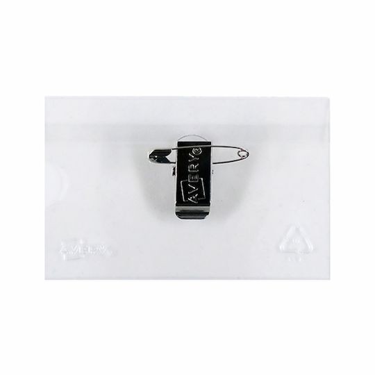 Pochette badge avec épingle vue de dos