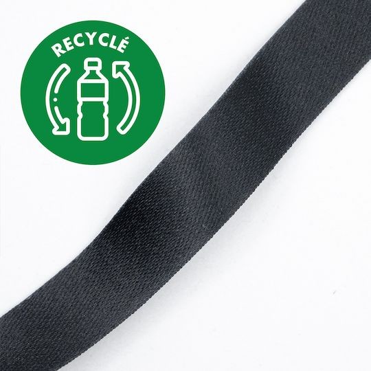 Tour de cou noir en polyester recyclé