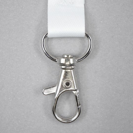 Tour de cou blanc avec mousqueton en métal