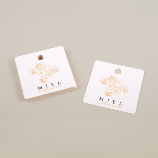 Cartes perforées carrées avec un design pour pot de miel