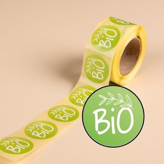 500 étiquettes bio en rouleaux