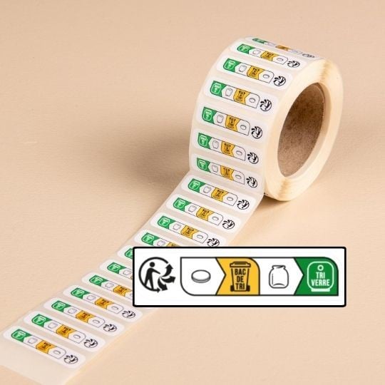 1000 étiquettes info tri en rouleaux