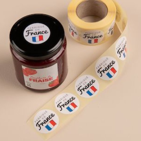 500 étiquettes fabriqué en France en rouleau