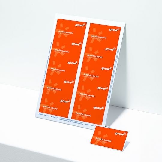 Planche d'inserts pour badges imprimés avec un design rouge