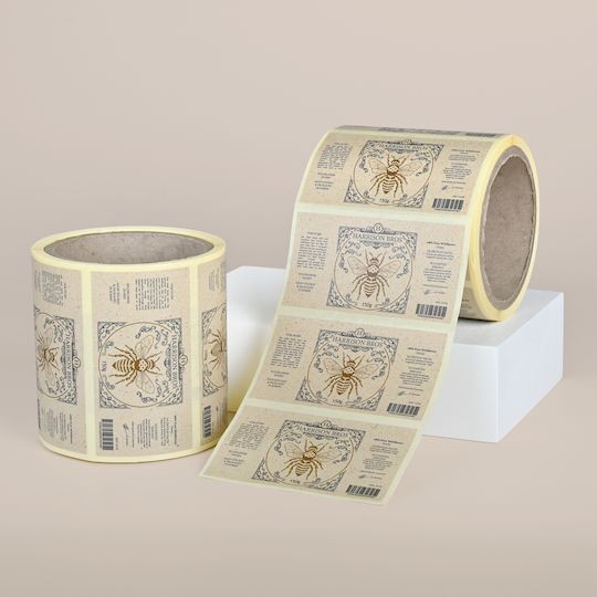 Rouleaux d'étiquettes rectangulaires personnalisées en papier à base d'herbe pour des pots de miel