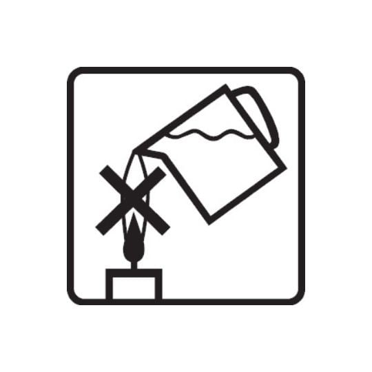 Pictogramme afnor Ne jamais utiliser de liquide pour éteindre une bougie