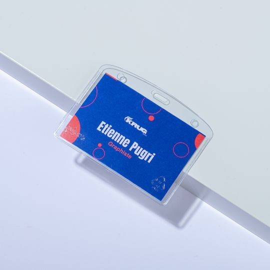 Porte-badges en plastique souple transparent