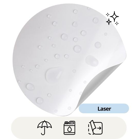Matiere etiquette vierge plastique blanc decollable laser Matiere etiquette vierge plastique blanc decollable laser