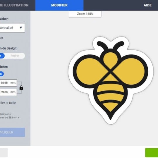 Forme sur mesure effet sticker avec marge Forme sur mesure effet sticker avec marge