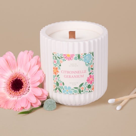 design de bougie d'été citronnelle geranium design de bougie d'été citronnelle geranium