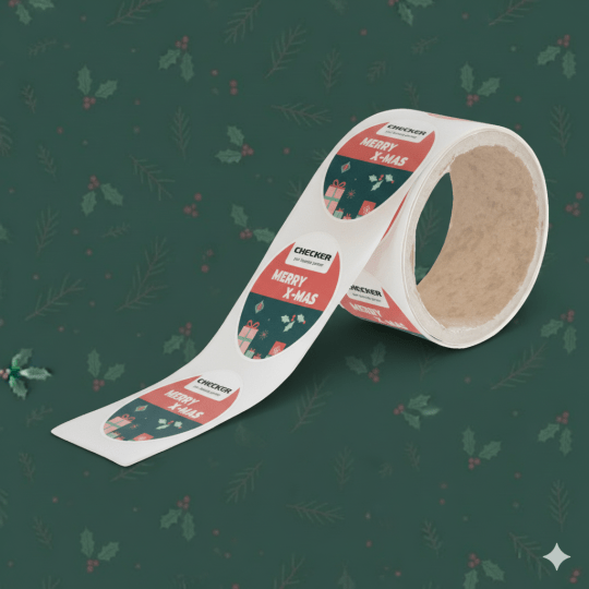 Rouleau étiquette noel