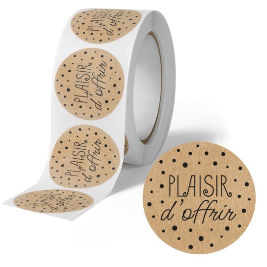 étiquettes plaisir d'offrir effet kraft