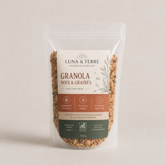 étiquettes pouches granola