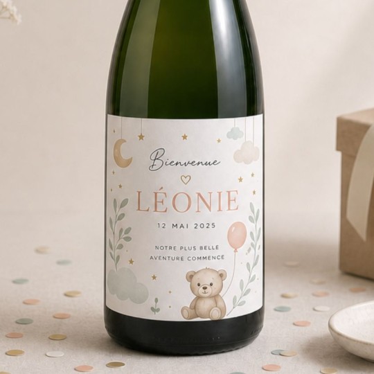 étiquettes champagne personnalisées naissance